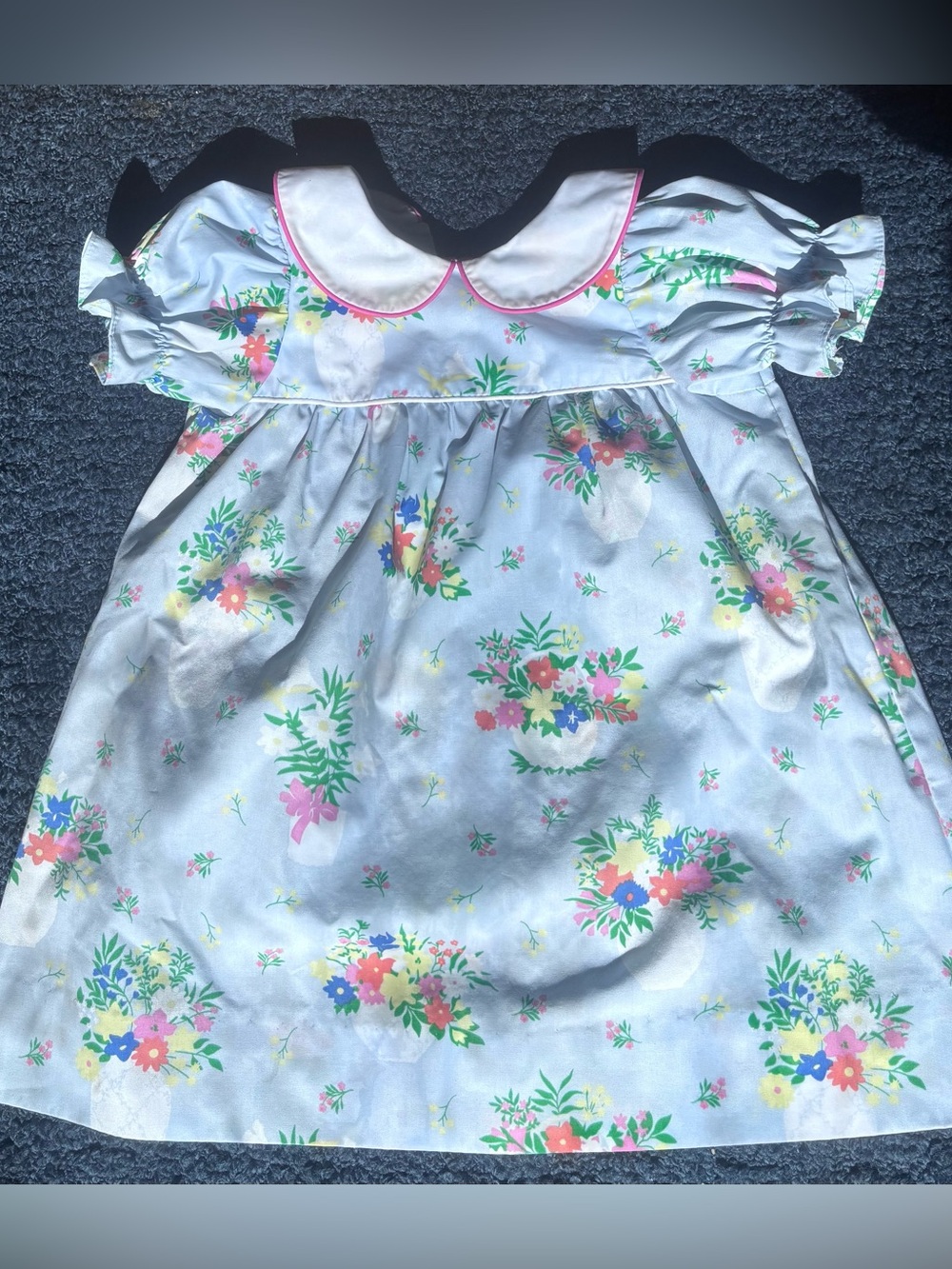 The Beaufort Bonnet Company White Floral Toddler Skirt with Pink Trim
